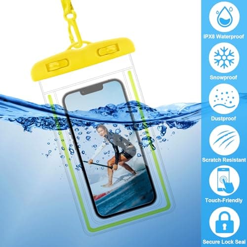 40 Pack Universal Waterproof Phone Pouch, Multicolor Waterproof Case Comp Compatible with iPhone 15 14 13 Pro Max XS Plus, Waterproof Phone Case Dry Bag with Phone Lanyard, Waterproof Phone Pouch Bluk — view 3