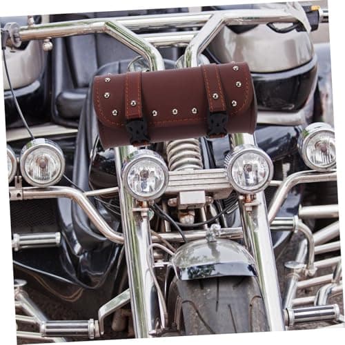 Cabilock Brown Pu Leather Motorcycle Side Bag Tool Organizer — view 2