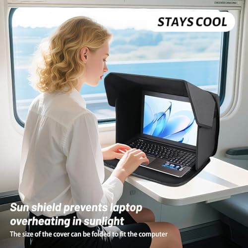 Laptop Sun Shade Cover Sleeve Bag 2in1 Foldable Laptop Hood Privacy Shield — view 6