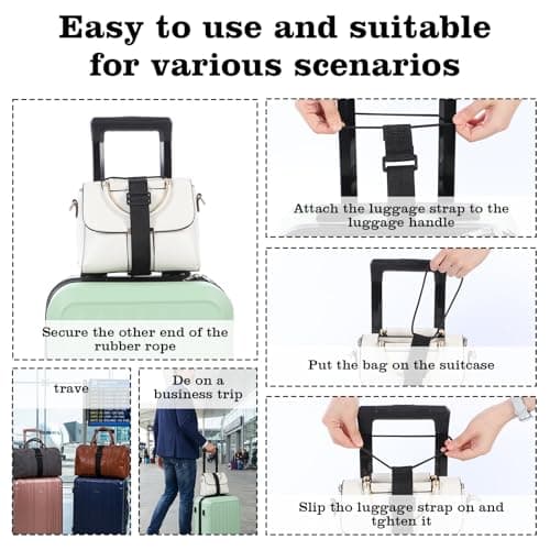 Ouligay 2 Pack Adjustable Luggage Straps for Suitcases Elastic Case Straps — view 3