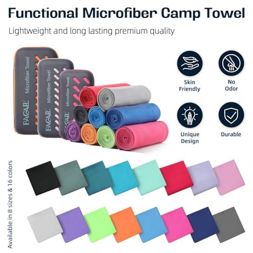 BAGAIL Microfibre Travel Towel, Perfect Camping Towel, Swimming Towel and Beach Towel, Quick Dry - Super Absorbent - Ultra Compact, Great for Sports, Gym, Yoga and Backpacking — view 2