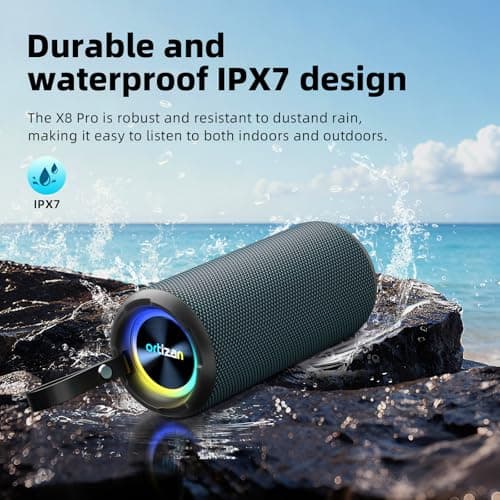 Ortizan 40W Bluetooth Speaker X8Pro with Voice Assistant & Strap, Portable Speakers Wireless Bluetooth 5.3 with RGB Light, Loud Volume & Enhanced Bass, IPX7 Waterproof, 30H Play, 3 EQ Modes,Aux/TF/TWS — view 5