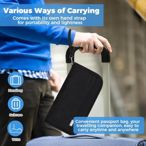 Passport Holder Travel Wallet for 2 Passports 25x14 cm RFID Card Holder — view 6