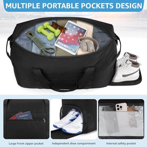 ETRONIK Large Travel Duffle Bag, 50L Sports Gym Bag with Shoe Compartment — view 3