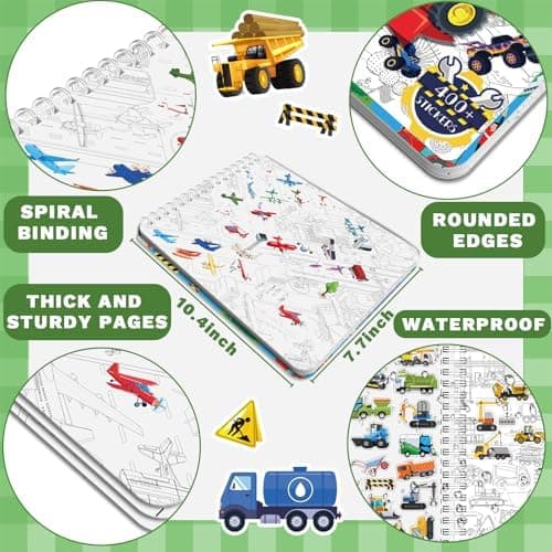Kalysky Find Cars Sticker Book for Kids,Search Hidden Vehicle Activity Book — view 5