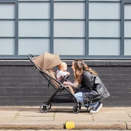 Ickle Bubba Aries Autofold Stroller – Lightweight Compact Fold Travel Pushchair, One-Hand Auto-Fold, Only 6.1kg, Birth to 22kg, Multi-Position Recline, UPF 50+ Hood (Black) — view 2