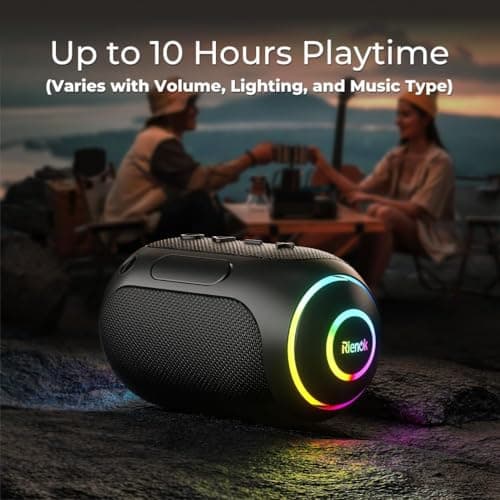 RIENOK Bluetooth Speaker Wireless Portable Waterproof Speaker with Bass 10-Hour Playtime IPX7 Bluetooth 5.3 TF Card Mini Speakers for Home Garden Party Camping Travel — view 3