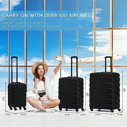 Flight Knight Lightweight 4 Wheel ABS Hard Case Medium Suitcase Approved for Over 100 Airlines Including easyJet, British Airways, Ryanair, Jet2, Emirates & Many More - Check-in Medium Size 25" — view 2