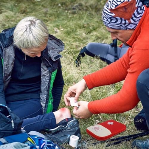 EQLEF Travel First Aid Kit First Aid Bag Empty Mini Medicine Storage Bag First Aid Pouch Small Medical Bag for Car Hiking Camping Outdoor Activities (Red,Yellow) — view 2