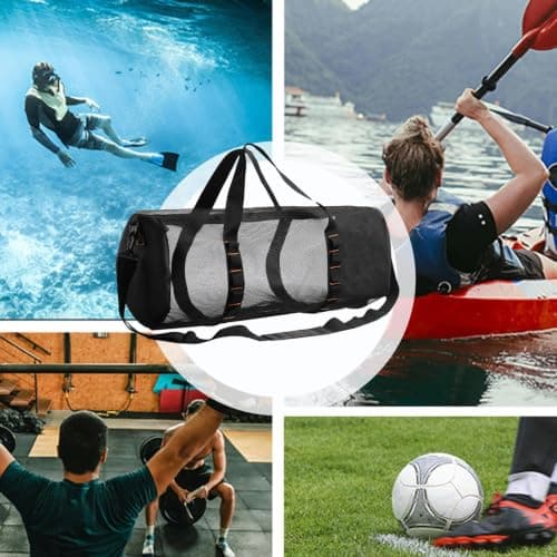 Mesh Dive Bag, Large Mesh Duffle Bag for Dive or Snorkel Equipment, Mesh Gym Bag Mesh Duffle Bag Snorkel Bag, Diving Snorkel Gear Bags, Perfect for Travel Swim Gym — view 4