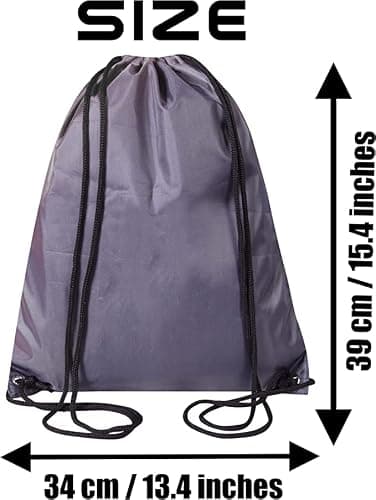 WFX Drawstring Gym Bag 2PCS String Bags Gym Sack Backpack PE Bags for Women Men Trainer Swimming Bag Travel Beach School Holidays Suitable for Sports,kids,Boys,Girls (Grey 1pc) — view 2