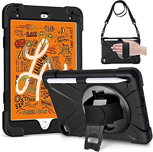Gerutek Shockproof Case for iPad Mini 5/ Min 4 7.9 inch 2019/2015, Black