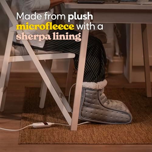 Russell Hobbs Electric Foot Warmer in Grey with 3 Heat Settings, Quick Heat up, Detachable Controller & Cable, Overheat Protection & Timer, and Machine Washable, RHHSL1001 — view 4