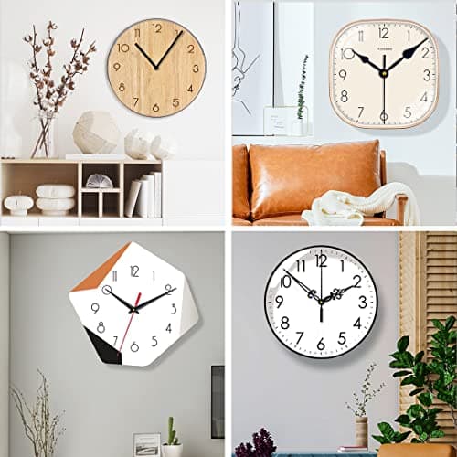 EMOON 3 Pieces Silent Clock Mechanism Replacement Kit, Battery Operated Clock Movement Parts with 7 Pack Clock Hands (Total Shaft Length 16mm,20mm,23mm) — view 4