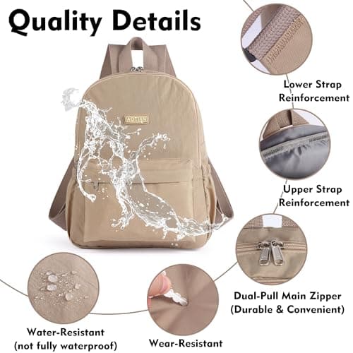 AOTIAN Lightweight Nylon Daypack, Small Hiking Backpack for Women — view 5