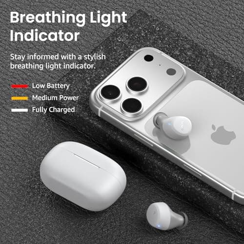 TOZO A1 Wireless Earbuds, Bluetooth 5.3 Earphones, Support APP EQ Setting, 32H Long Playtime, Ear Buds with HiFi Stereo Sound, Light-Weight Wireless Earphones, IPX5 Waterproof White — view 6