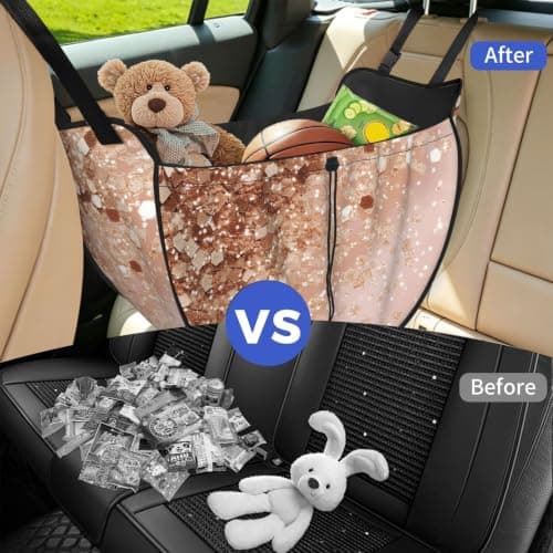 Car Back Seat Organizer Bag Adjustable Straps and Drawstring Closure — view 6