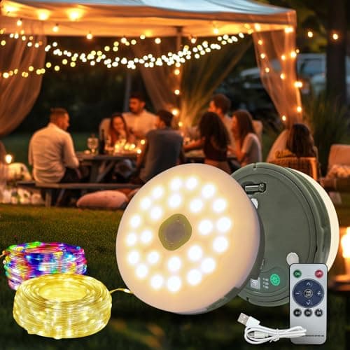 Nacvo Camping String Lights 10M/100LED,USB Rechargeable Fairy Lights