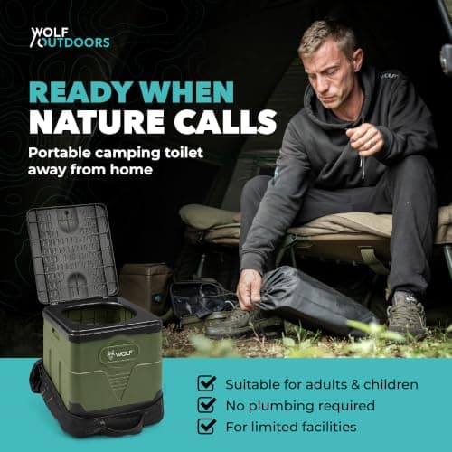 Wolf Outdoors Portable Camping Toilet | Foldable 1.3kg Travel Toilet — view 2