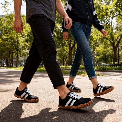 Barefoot Shoes for Women and Men, Wide Toe Box Zero Drop Minimalist Trail Running Sneakers, Non-Slip Lightweight Breathable Walking Hiking Shoes, Black, 8 Women/6 Men — view 3