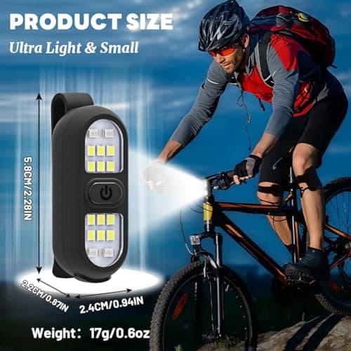 flintronic 1PC Clip On Flashlight, Running Light, Rechargeable Safety Lights, LED Work Light, Portable Hands Free Flashlight for Walking at Night,Dog Running, Camping, Hiking,Black — view 2