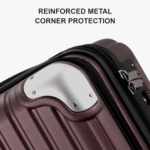 LEVEL8 Carry-on Suitcase 20-Inch, Expandable 4 Wheel Hand Luggage, ABS+PC Hardshell Spinner Trolley Lightweight with Laptop Compartment, TSA, Red — view 4