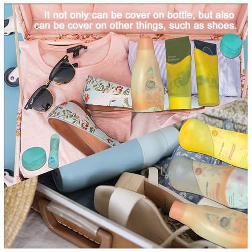Leak Proof Sleeves for Travel Container, Toiletry Covers to Prevent Leaks in Luggage, Silicone Travel Bottles, Leak Proof Tool, Suitable for Most, 8 Pieces., 8 Count (Pack of 1), Travel — view 2