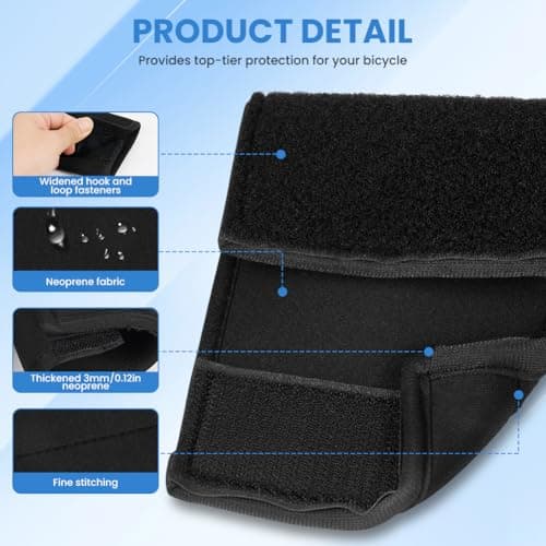 AOOWU Bicycle Frame Protector with 4 Different Sizes, Bike Racks Carbon Frame Protection, Bicycle Carrier Accessory, Transport Protection for Bike Racks, Chainstay Guards, Anti Rub and Scratch, Black — view 3