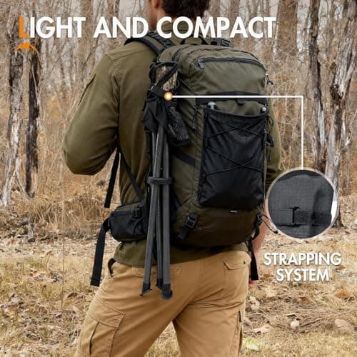Portal Folding Stool Tripod Camo Small Camping Chair Collapsible Portable Lightweight Fold away Stool Pop up Travel Seat for Hunt Hiking Backpacking Fishing Walking Events Festival Load 102KG — view 5