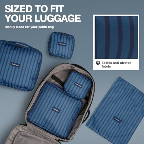 Cabin Max Packing Cubes 4Pcs Set with Laundry Bag Luggage Organiser Striped — view 3