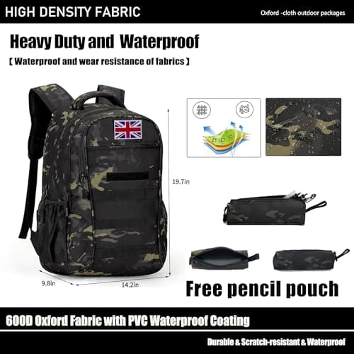 gulimirror Camo Backpack for Boys School Kids Military Tactical Rucksack — view 2