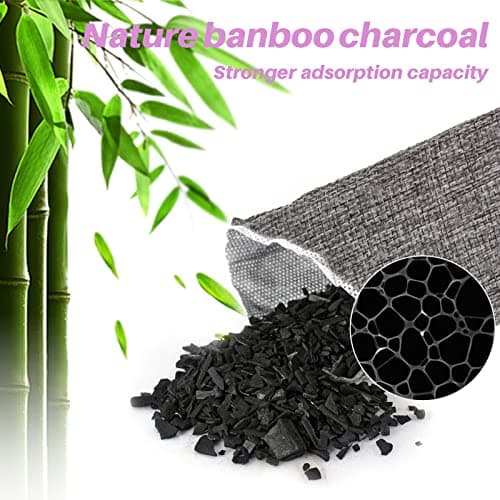 Charcoal Bags Odor Absorber (8x100g) Activated Bamboo Charcoal Air Purifying Bags Charcoal Odor Eliminating Bags for Home & Car Shoes, Closet, Pet -8 PACK — view 3