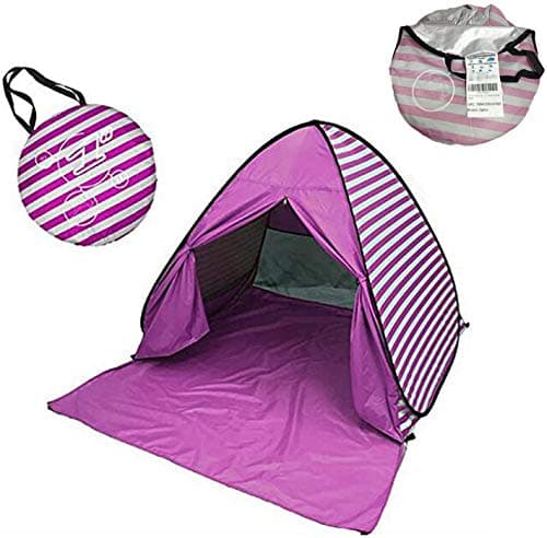 Eplze Automatic Pop Up Beach Tent for 2-3 Persons-Stripe Style (Pink) — view 2