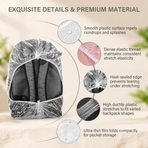 vipolishtry 10 Pack Clear Disposable Backpack Rain Covers for Hiking Travel — view 4