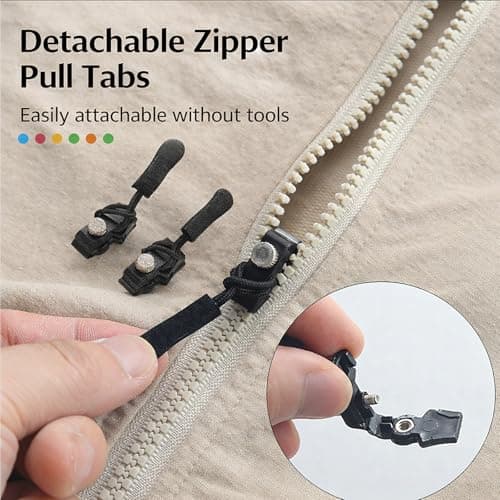 30 Pcs Black Zip Repair Kit, Zips Replacement Pullers, Zip Fixer, Durable Replacement Zipper Pulls Zipper Repair Kit for Luggage, Backpacks, Jackets, Jeans, No Tools Required(3 Sizes, Black) — view 4