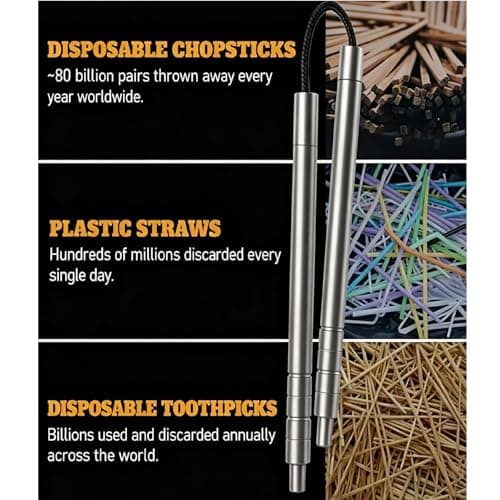 The 5-in-1 Titanium Chopsticks & Fidget Tool, Lightweight Portable Pocket Multi-Tool for Camping Hiking, Reusable Collapsible Travel Utensil, Daily Stress and Anxiety Relief (1Pc) — view 6