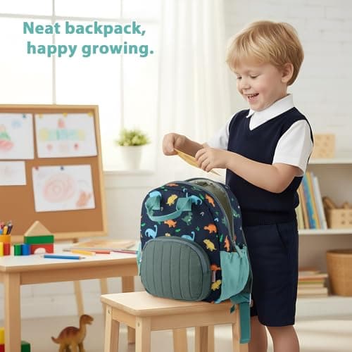 GAGAKU Toddler Backpack for Boys - Nursery Backpacks Mini Children Backpack for Kids 2-4 years Cartoon Breathable Comfortable Preschool Kindergarten Elementary Rucksack Travel Bag - Blue Dinosaur — view 5