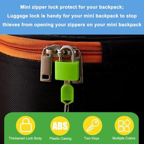 6Pcs Multicolor Luggage Padlocks Set with Keys, Mini Suitcase Locks, Small ABS Plastic & Copper Locker Locks, Tiny Lock for School Gym Locker, Backpack, Journal and Jewelry Box — view 5