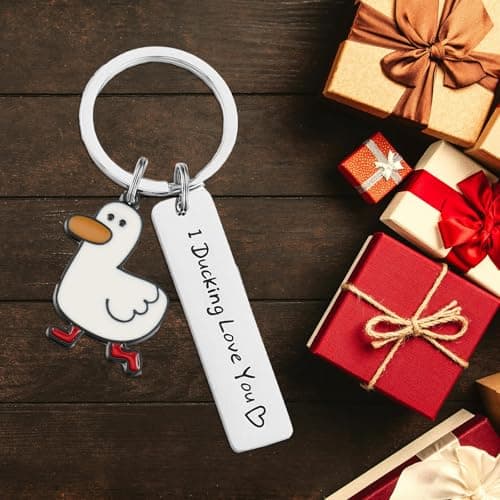 I Ducking Love You Keyring,Cute Duck Gift for Couples,Metal Duck Keyring for Valentine's Day Birthday Christmas Anniversary,I Love You Gift for Boyfriend Girlfriend Him Her — view 5