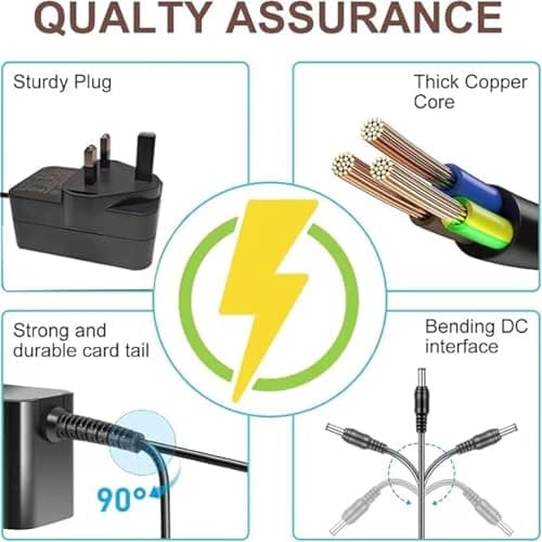 Aimayla 12V DC Power Adapter Charger for Logitech Meetup 960-001101 960-001201 960-001102 Logi PTZ Pro 2 Camera Video Conference System Echo Dot 3rd 4th Gen DC12V 1.5A Power Supply UK Plug PSU — view 2