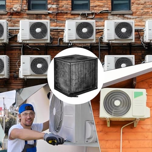 Outdoor Air Conditioning Cover – Folding Dust Protector 90x90x100 cm Mesh Shield for Pool Winter Use Weather Resistant Essential Travel Accessory — view 4