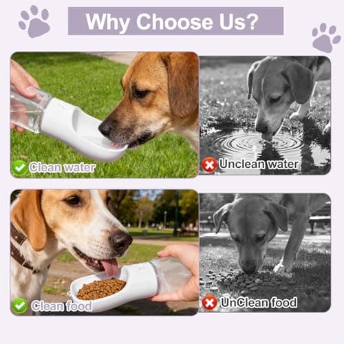 Dog Water Bottle Portable 3in1 Water Bottle with Food Container for Dogs — view 4