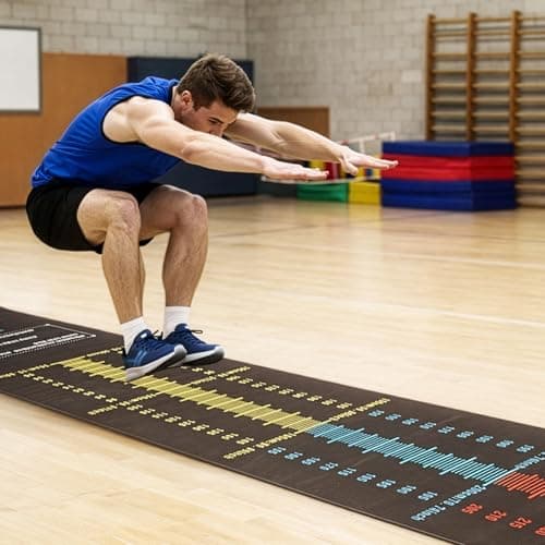 EVERGOODS Long Jump Test Board & Jump Rope Mat Heavy-Duty Double-Sided PE — view 2