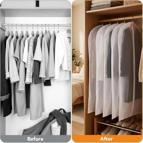Cwmniily Garment Bags, 2 Pack, 24" x 63" (60 x 160 cm) Long Dress Cover, dress bag, Dustproof Waterproof with Zipper for Wedding Dresses, Evening Gowns — view 6