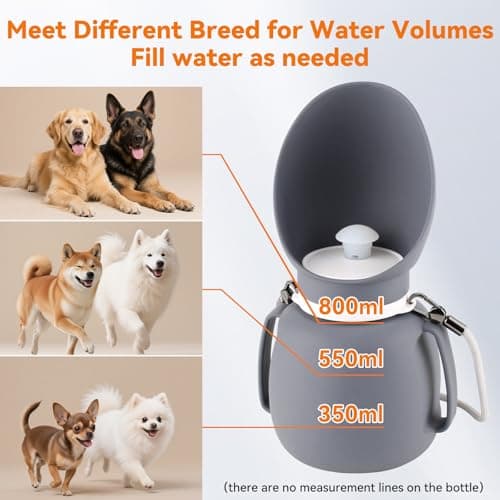 PETLESO Dog Water Bottles for Walking 800ml Large Pet Water Dispenser for Outdoor Hiking & Travel, Leak-proof Lightweight Drinking Bottle — view 3
