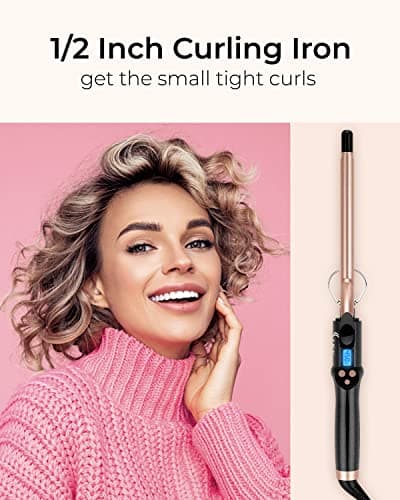 13mm Thin Curling Tong Extra Long Barrel,110-210°C, Ringlet Spiral Curls — view 2
