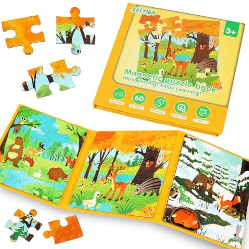 SOLTIRA Magnetic Jigsaw Puzzles for Kids 3-5,(3*20PCS),Spring/Autumn/Winter
