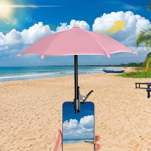 Mobile Phone Parasol, Adjustable Phone Sun Light Blocker with Anti-Glare Protection, with Clip Mobile Phone Sun Visor for Pool, Travel, Holiday, Outdoor, Photo, Summer, Cycling, Car Interior, Driving — view 3