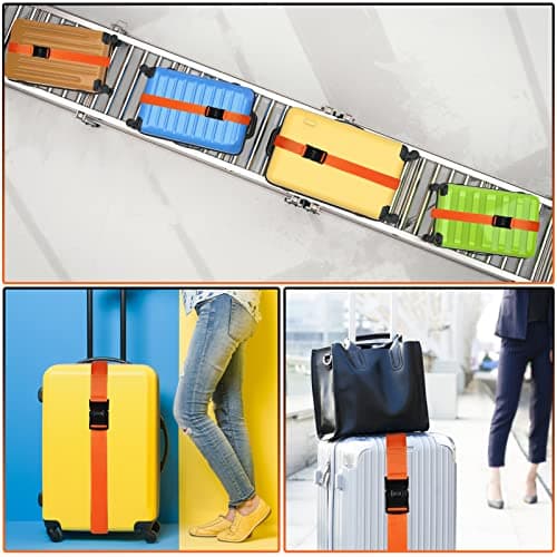 2 Pack Luggage Straps With Combination Lock, Orange Packing Belt, 2"x78.7" — view 6