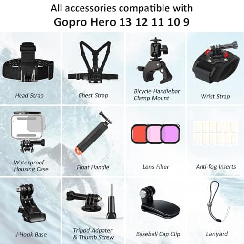 ShipeeKin Accessories Kit for Gopro 13 12 11 10 9 Waterproof Hosing Case — view 2